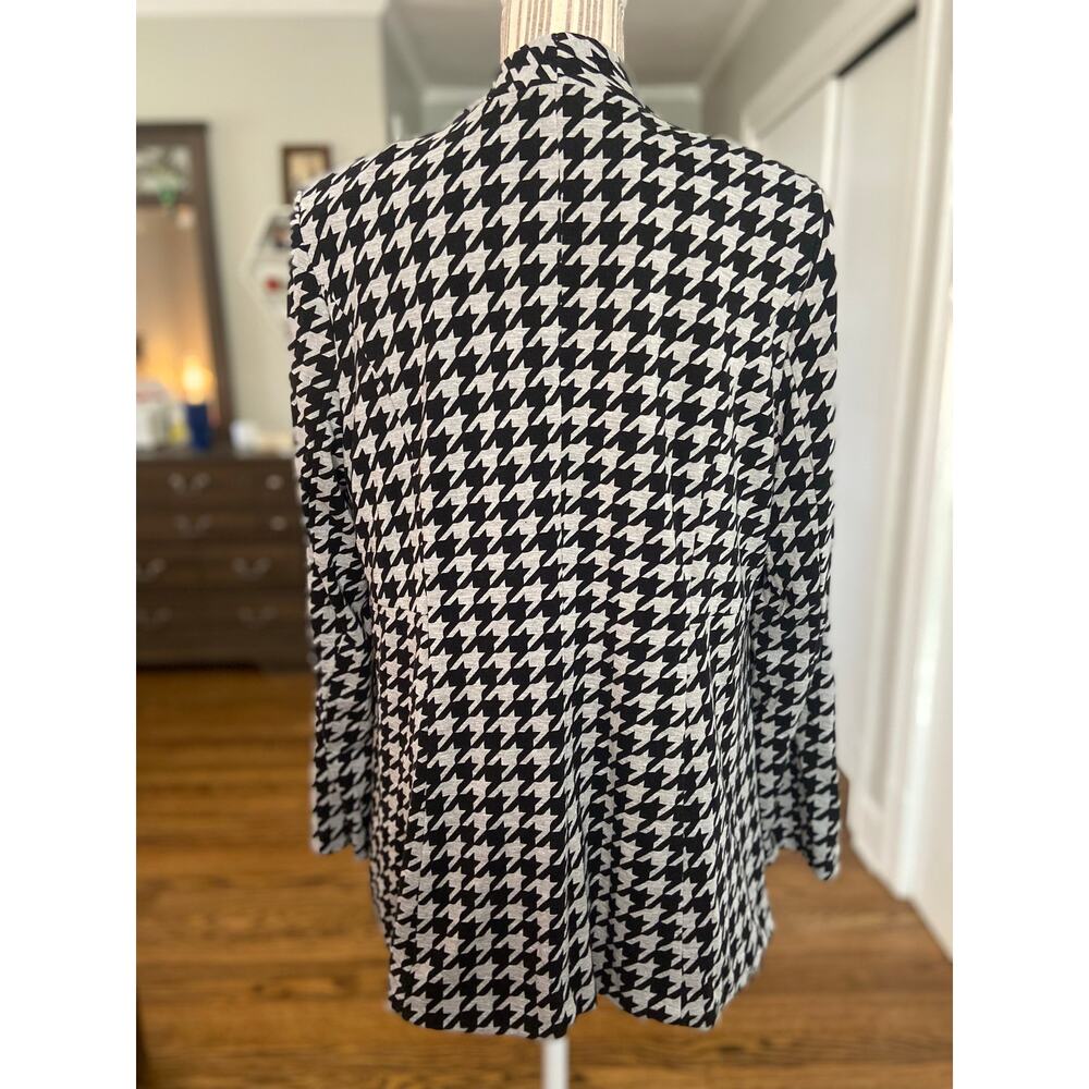 Torrid Size 1 black & gray houndstooth ponte knit fully lined one button blazer - Picture 5 of 9